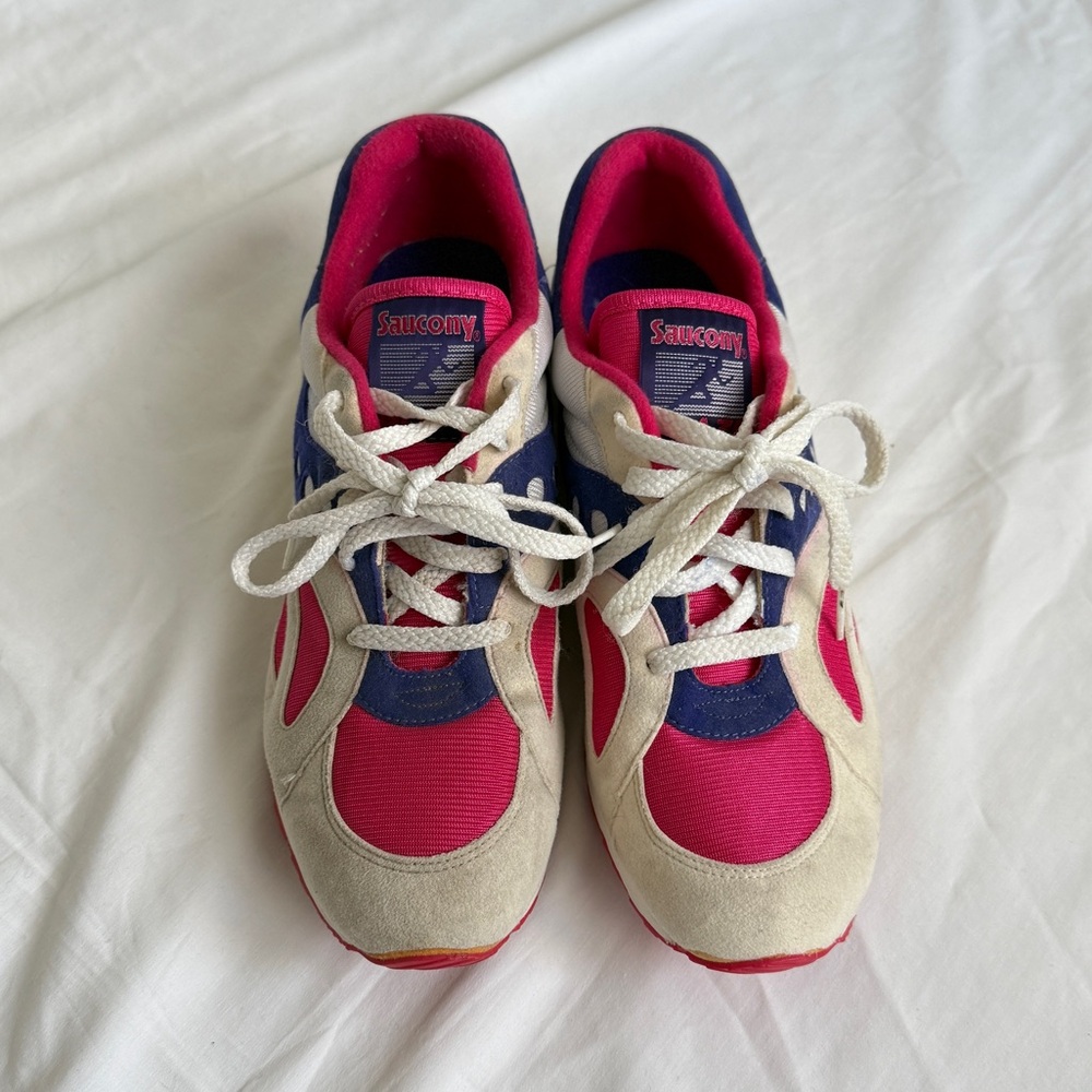 Vintage 90’s Saucony Blaze Vintage Sneakers Purple Pink Running Shoes Size 10 - Picture 2 of 10